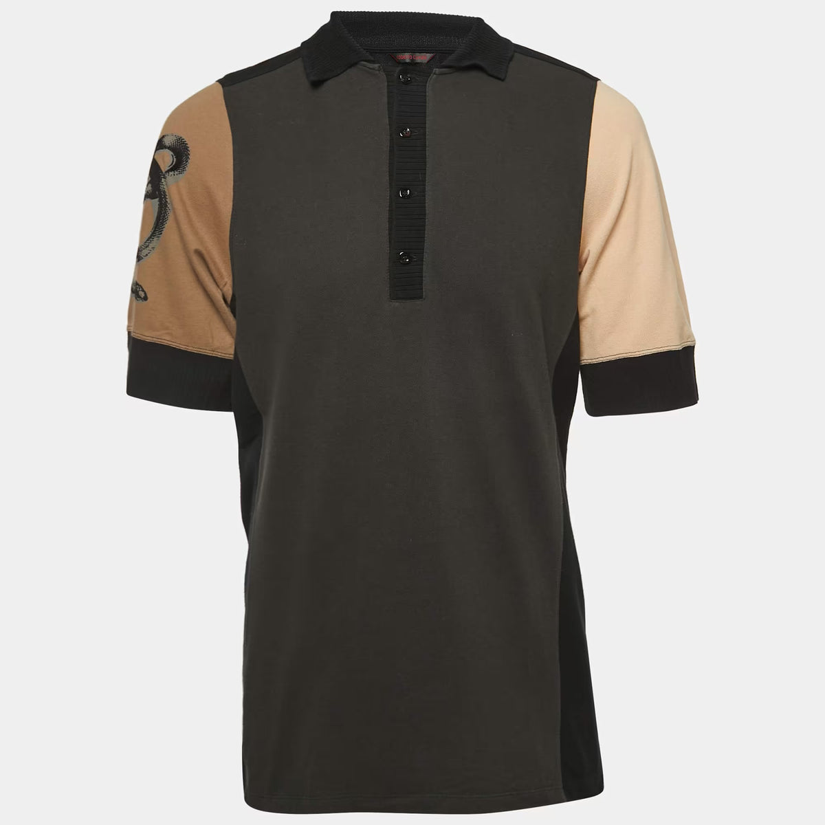Roberto Cavalli Multicolor Patterned Cotton Polo T-Shirt 4XL