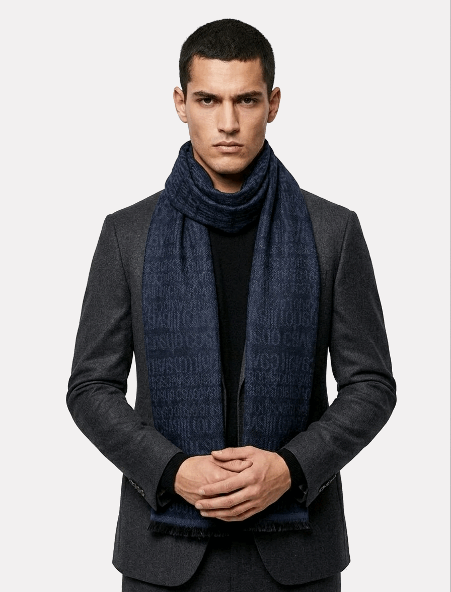 Roberto Cavalli Monogram Woolen Scarf Unisex