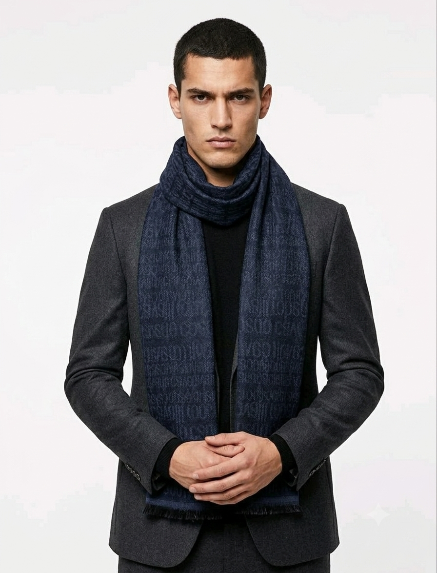 Roberto Cavalli Monogram Woolen Scarve Unisex