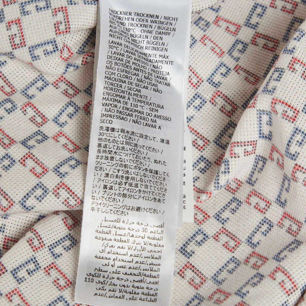 Gucci Cream Geometric G Cotton Polo T-Shirt S
