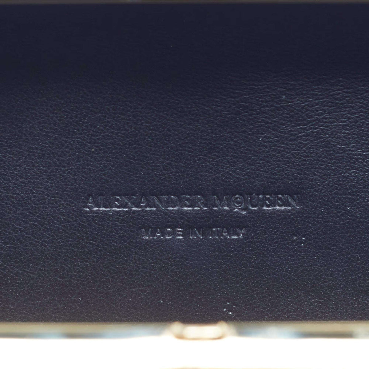 Alexander McQueen Skull Crystal Gold Sequin Box Clutch