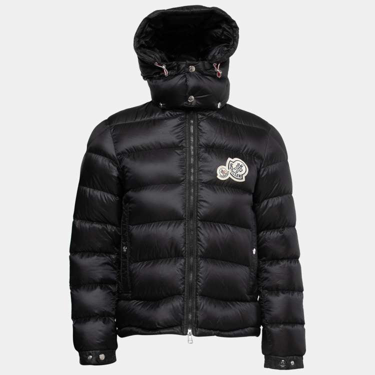 Moncler Black Synthetic Quilted Down Hooded Puffer Jacket M