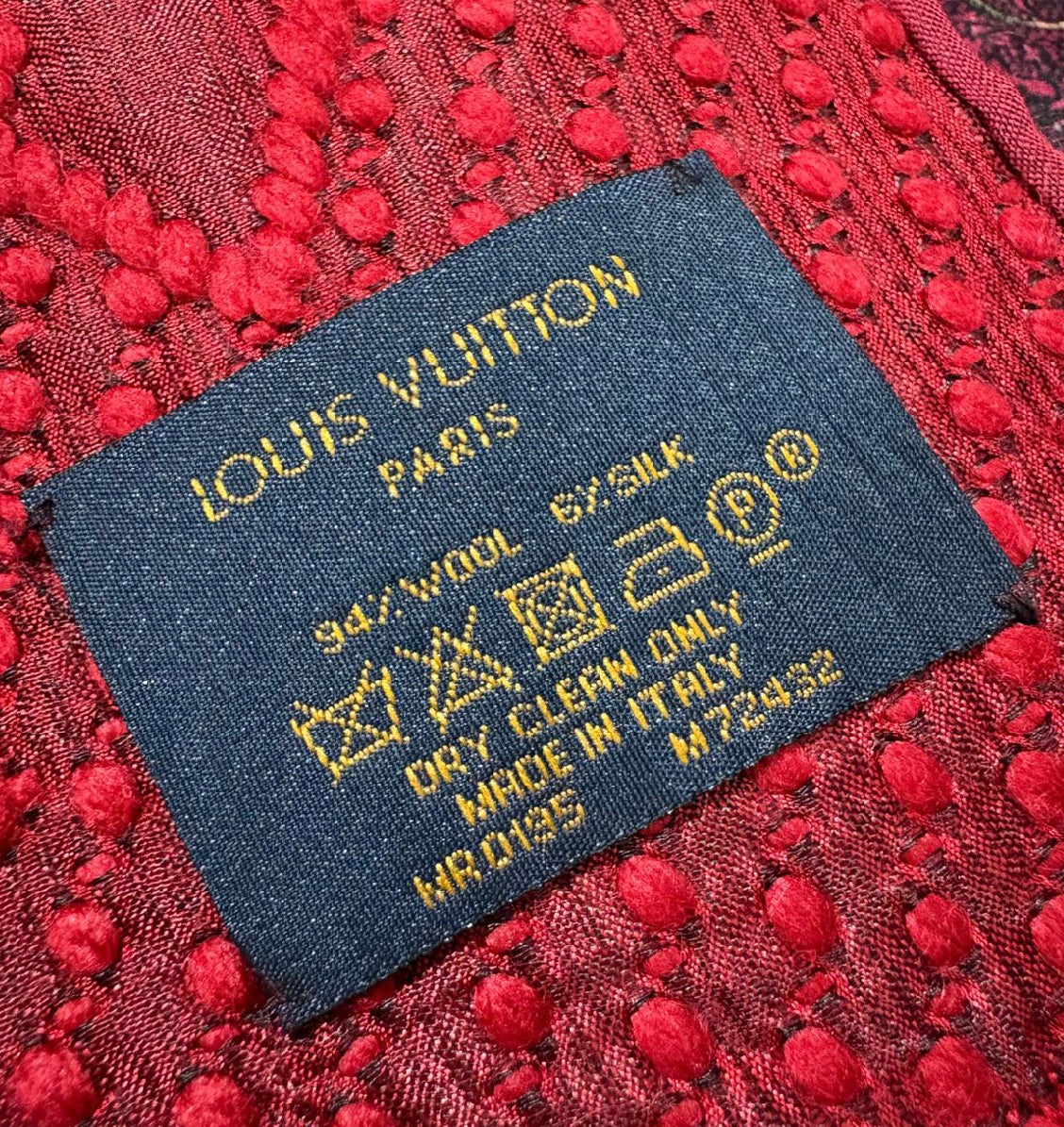 Louis Vuitton Monogram Scarf Ruby/Red Unisex