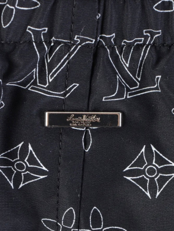 Louis Vuitton All-Over Monogram Printed Swim Shorts - Black Pre-Owned