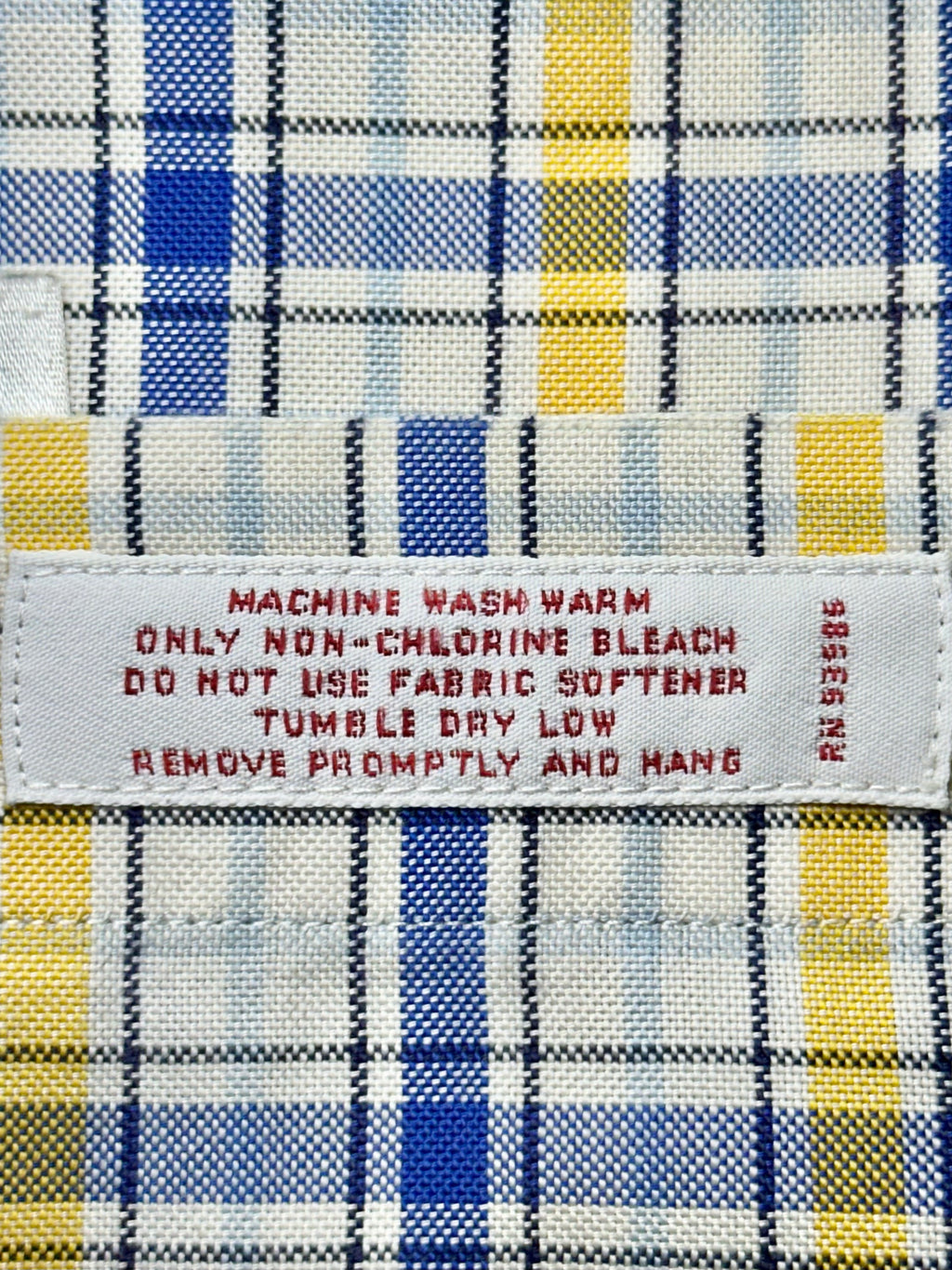 Brooks Brothers Non-Iron Supima Cotton Plaid Button-Down Shirt - Yellow / Blue Pre-Owned