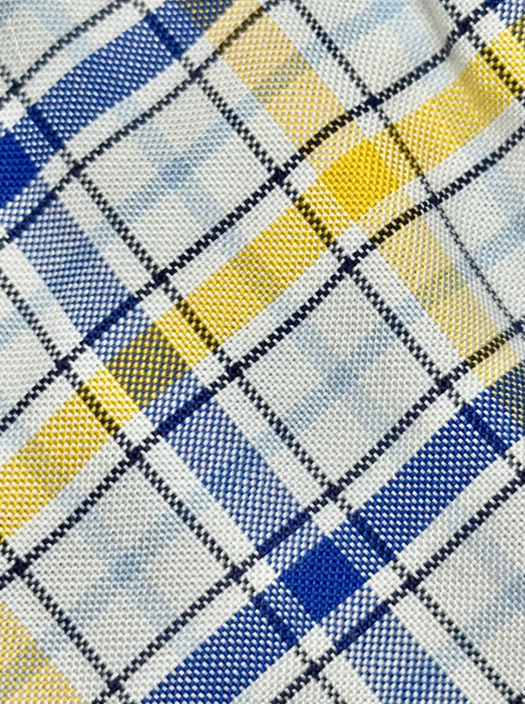Brooks Brothers Non-Iron Supima Cotton Plaid Button-Down Shirt - Yellow / Blue Pre-Owned