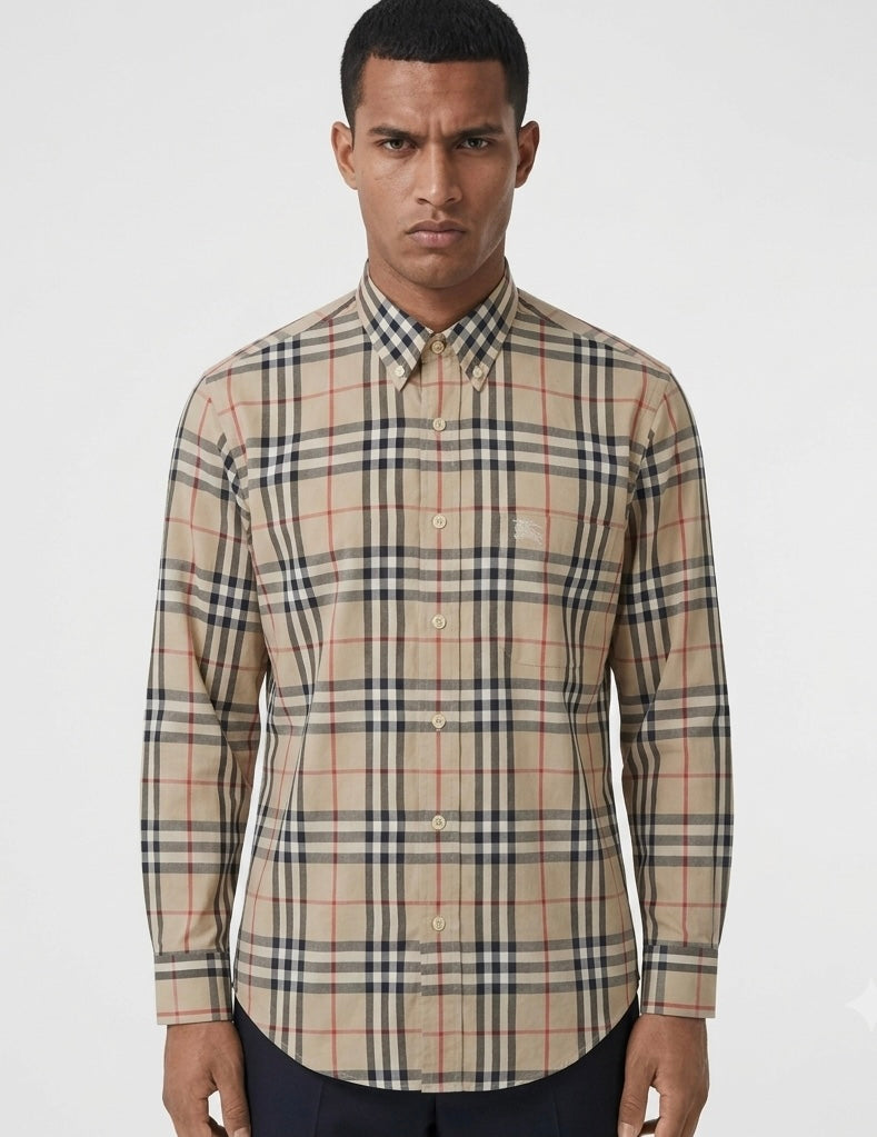 BURBERRY Pre-owned slim fit vintage check shirt men’s