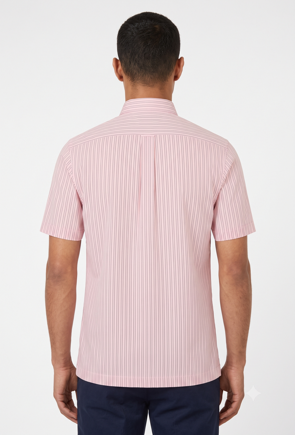 Paul Smith London Striped Short-Sleeve Cotton Shirt - Light Pink / Burgundy (Made in Italy) Pre-Owned