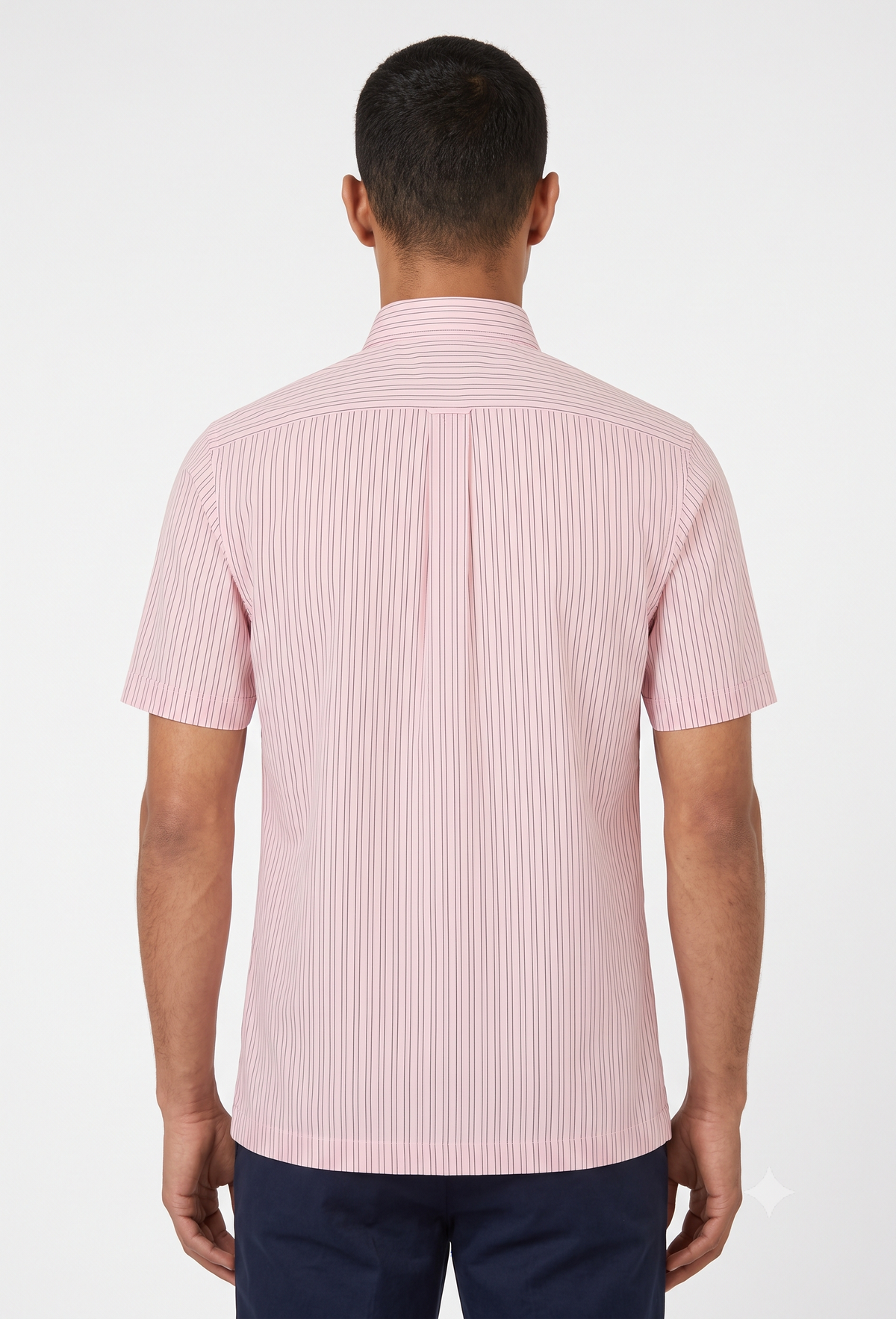 Paul Smith London Striped Short-Sleeve Cotton Shirt - Light Pink / Burgundy (Made in Italy) Pre-Owned