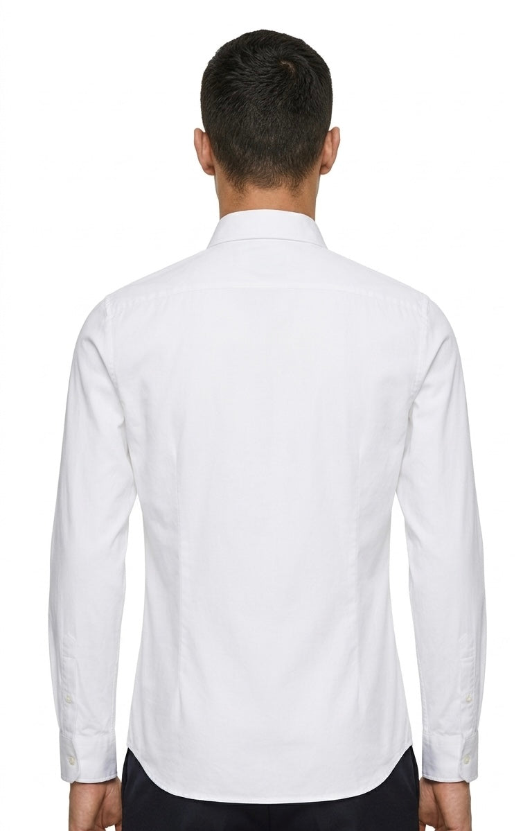 Diesel Slim Fit Cotton Long-Sleeve Shirt - Crisp White Pre-Owned